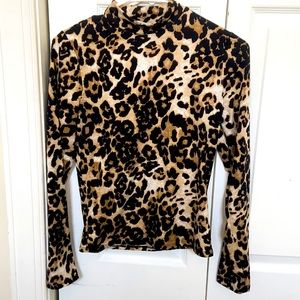 Cheetah print turtleneck